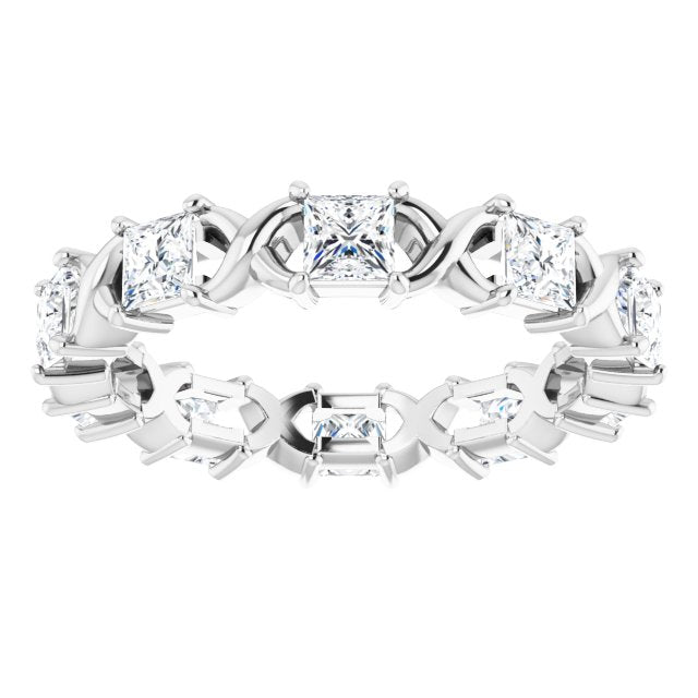 1.80 ct. Princess Diamond Eternity Band Infinity Style Ring-VIRABYANI